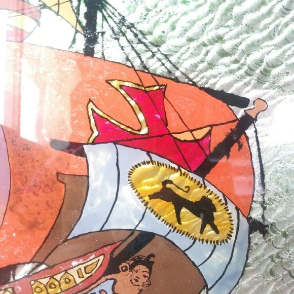 Vintage Painting Etching Ship Paul Baughman Reflective Medieval Wall Art‎ - Picture 4 of 8